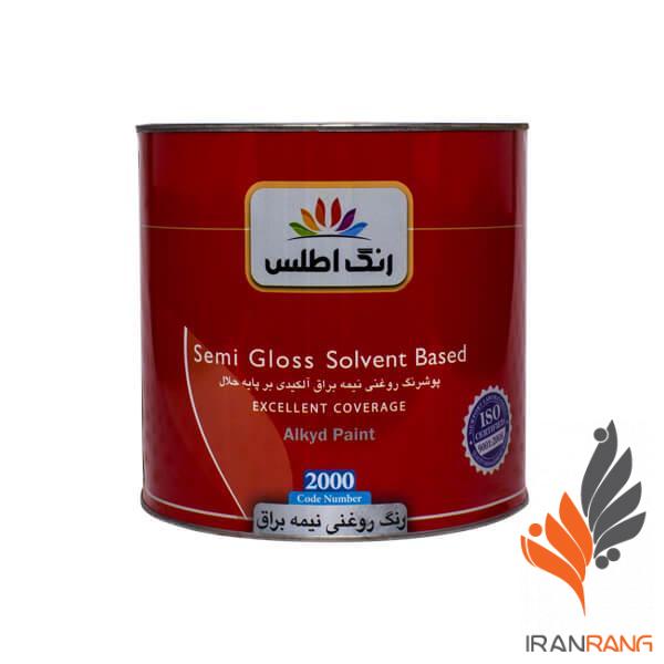 رنگ روغنی نیمه براق سفید کد 2000 اطلس گالن - ایران رنگ