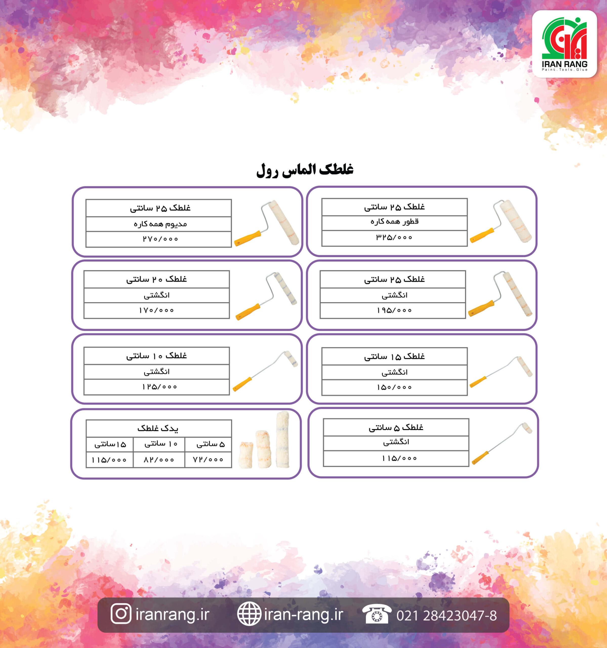 لیست قیمت غلطک الماس رول لیست قیمت غلطک الماس رول