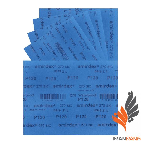 ورق سنباده اسمیردکس مدل P120 SIC- پوساب یونانی 120 Smirdex (آبی)