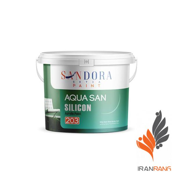 رنگ اکریلیک سفید نیمه براق آکواسان ساندورا کد 203 گالن - ایران رنگ