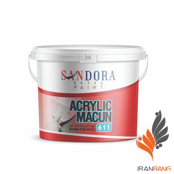 خرید بتونه اکریلیک معجون الیافی ساندورا کد 611 گالن - ایران رنگ