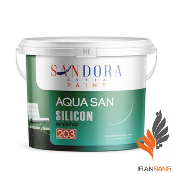 خرید رنگ اکریلیک سفید نیمه براق آکواسان ساندورا کد 203 حلب - ایران رنگ