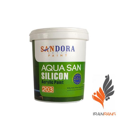 خرید رنگ اکریلیک سفید نیمه براق آکواسان ساندورا کد 203 کوارت - ایران رنگ